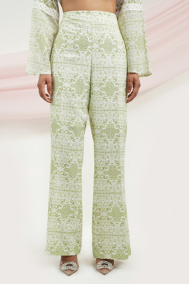 Lady Like Pants- Green Lace