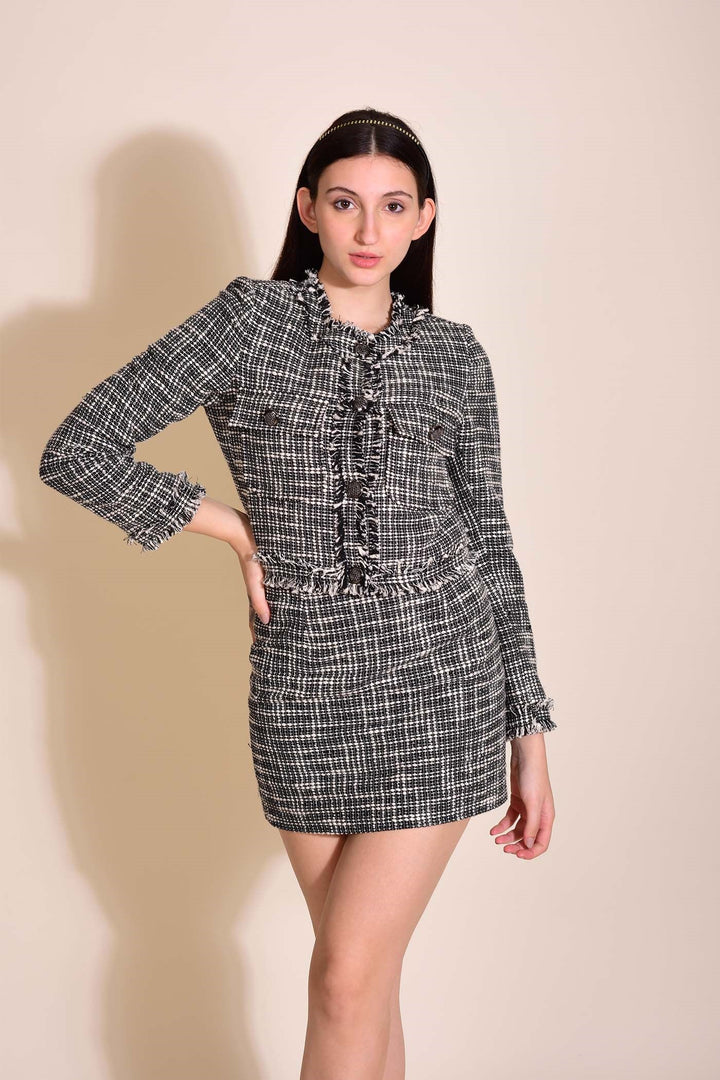 Jingle Crop Jacket -Black And White