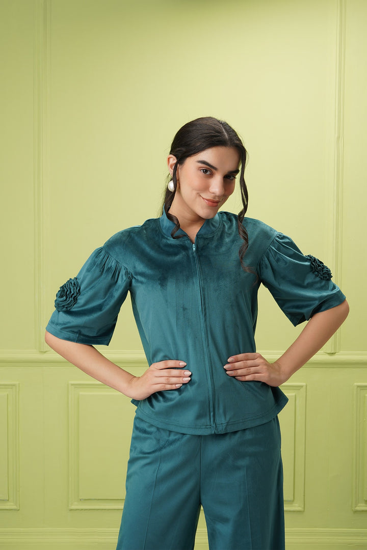 Le Mer Top Jacket Teal