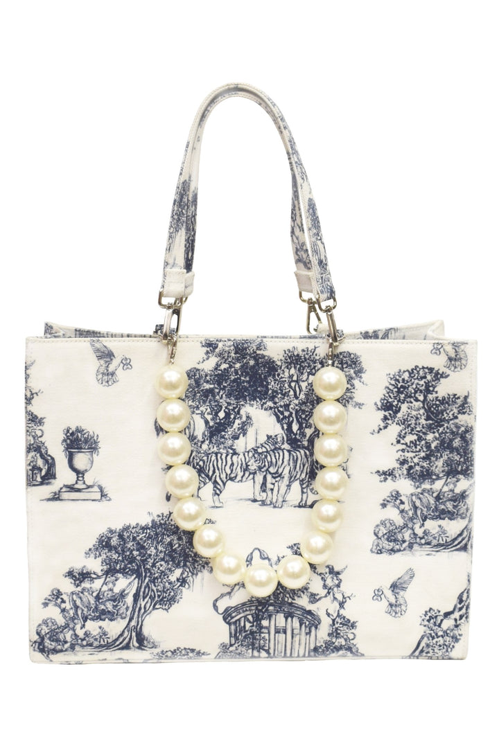 Choje Toile De Jouy Book Tote Bag - Medium