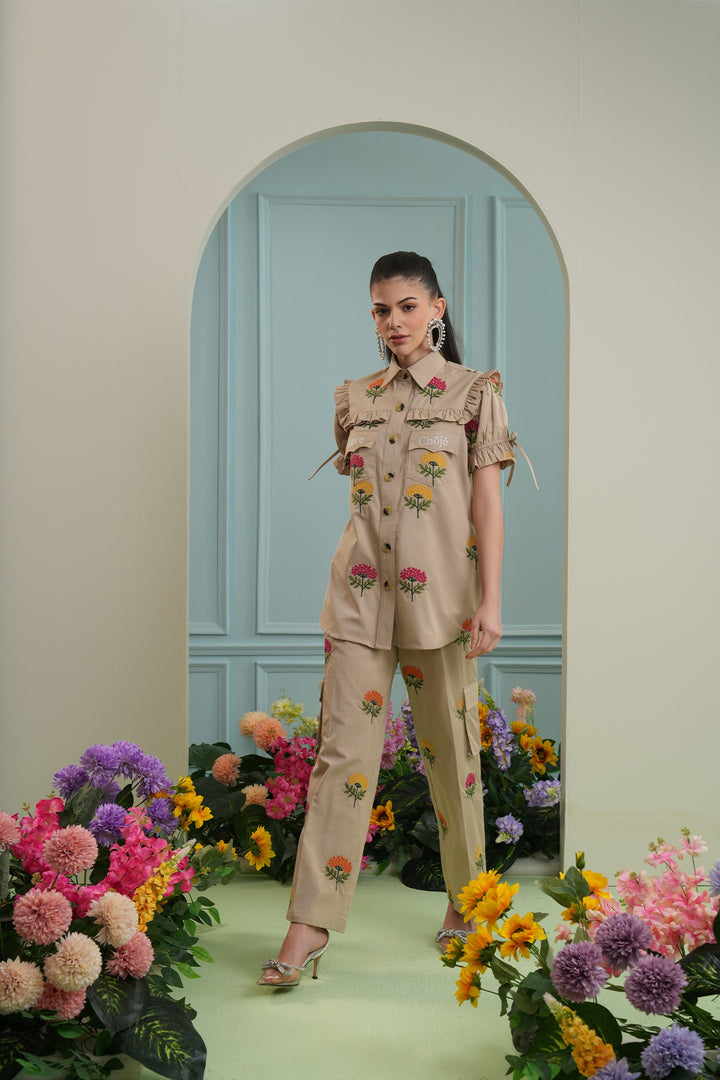 Too sweet top long-beige floral