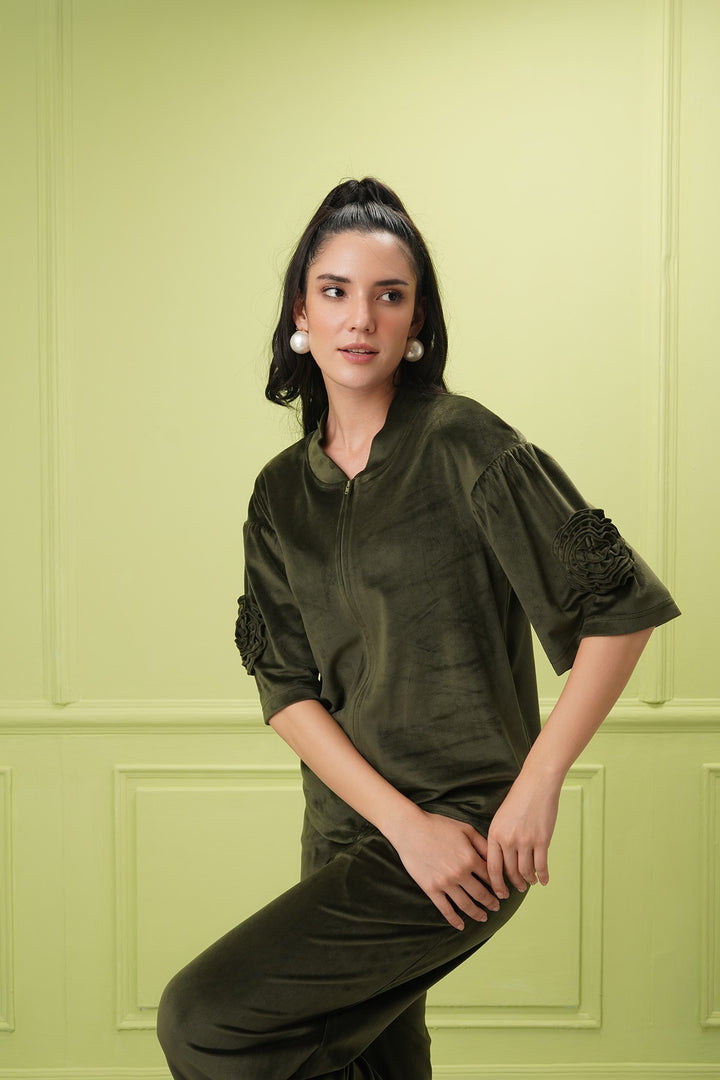 Le Mer Top Jacket Olive