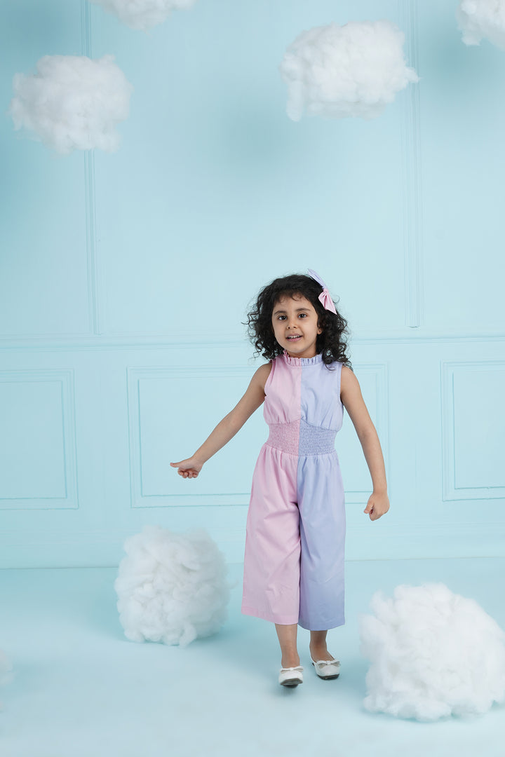 Sim Sim - Kids Jumpsuit- Baby Pink And Lilac