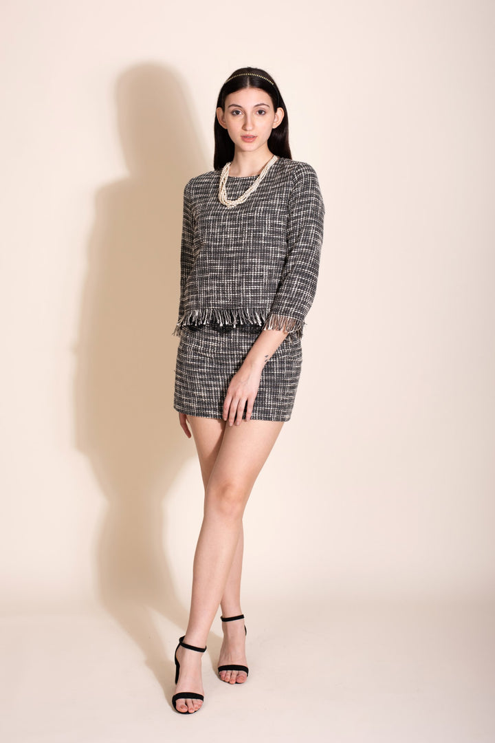 Saucilita Crop Top - Black And White