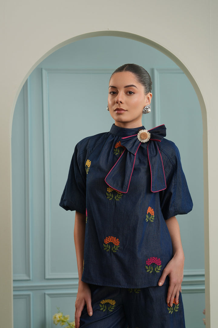 Killing it top- denim