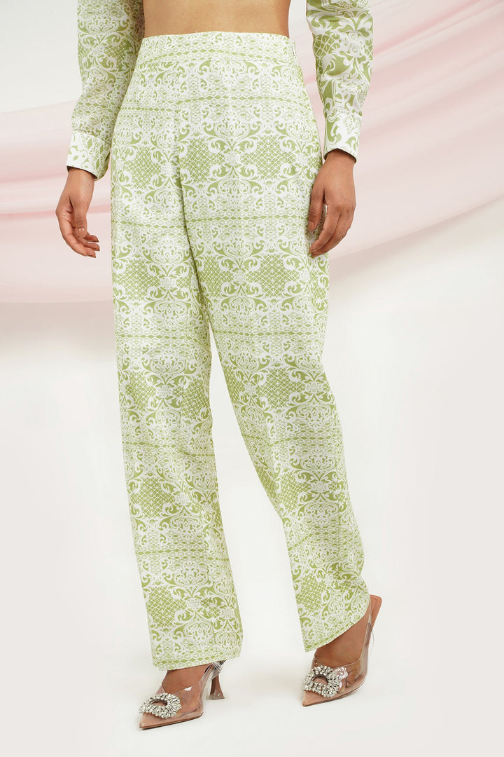 Wing It Pants- Green Lace