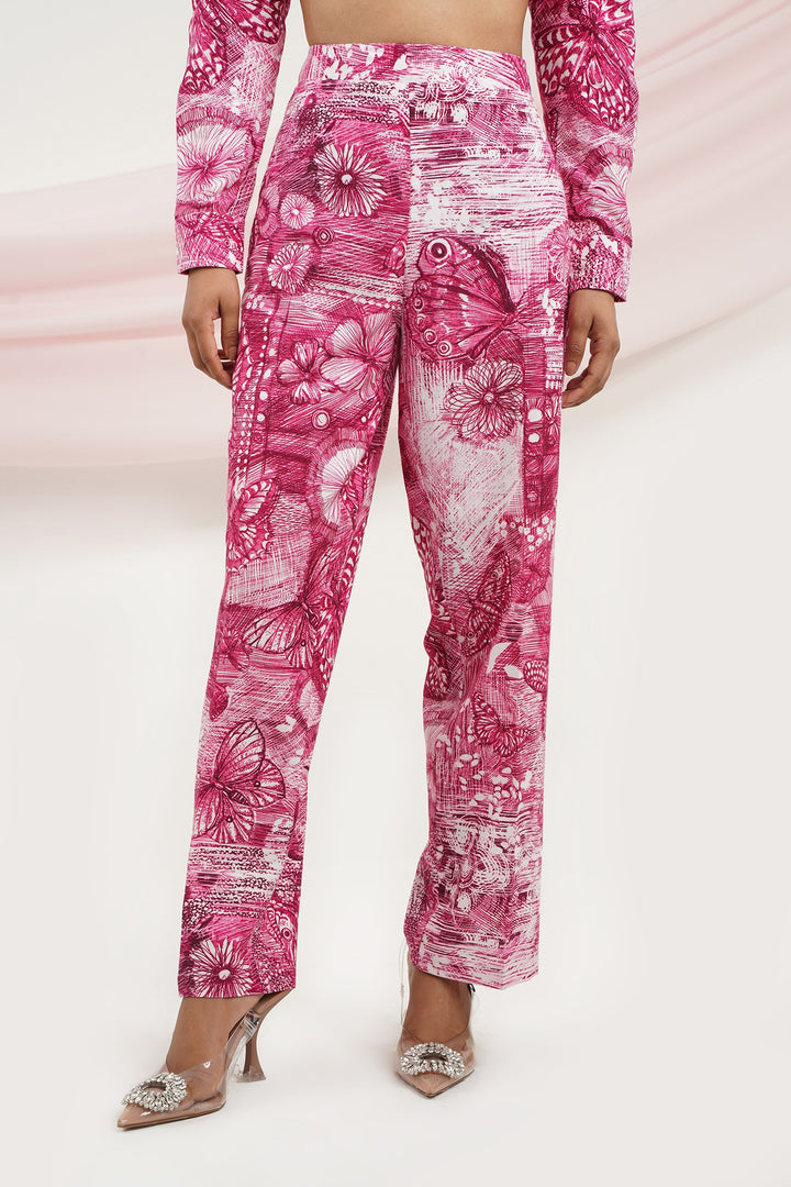 Wing It Pants- Pink Butterfly