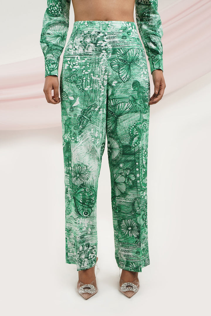 Wing It Pants- Green Butterfly