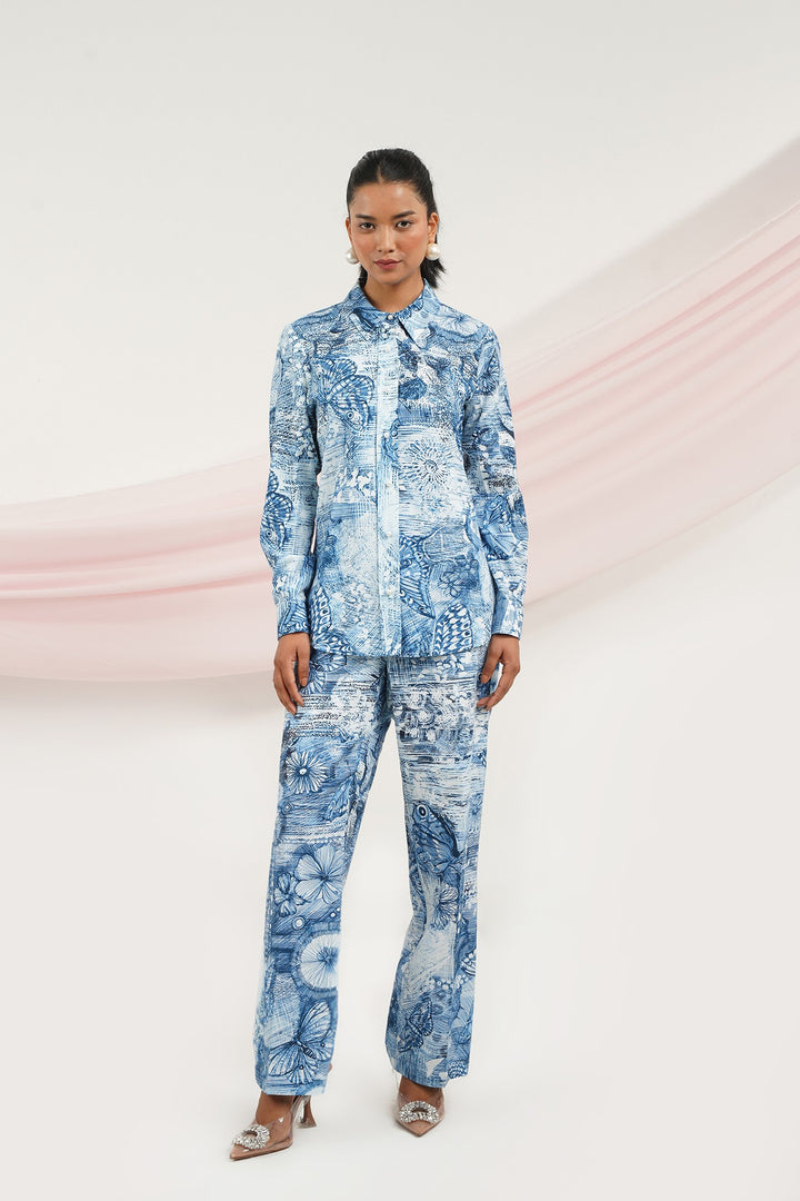 Wing It Top- Blue Butterfly