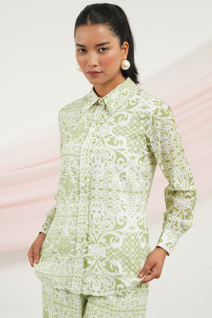 Wing It Top- Green Lace