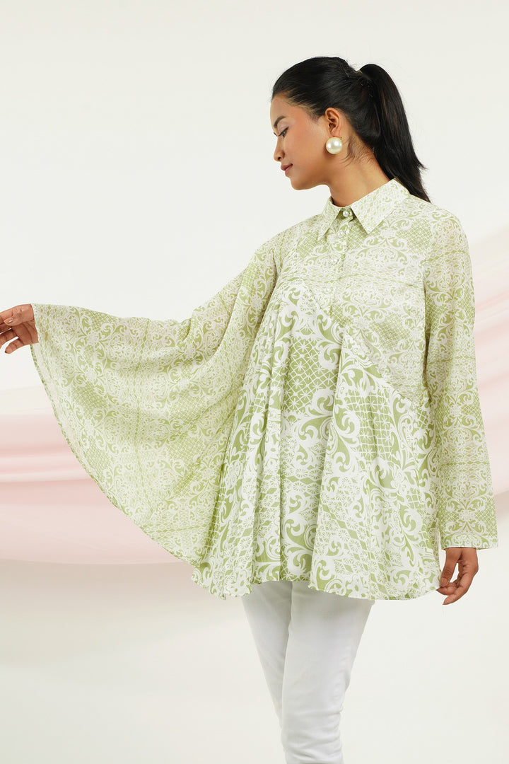 Roothi Top- Green Lace
