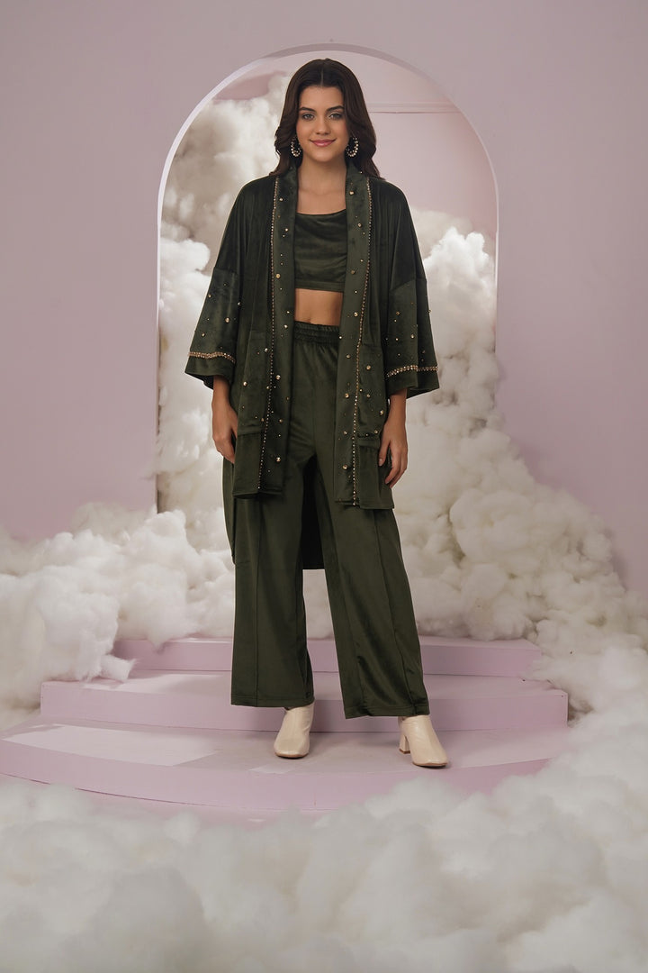 cozy up cover up -olive