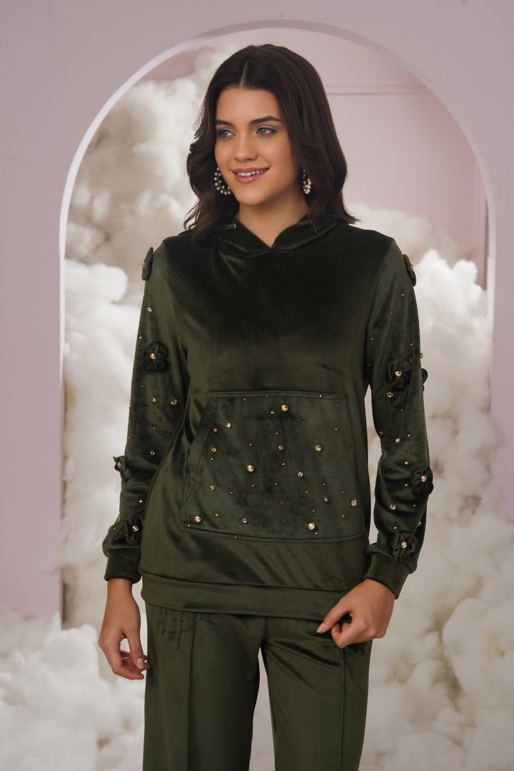 cozy up hoodie -olive