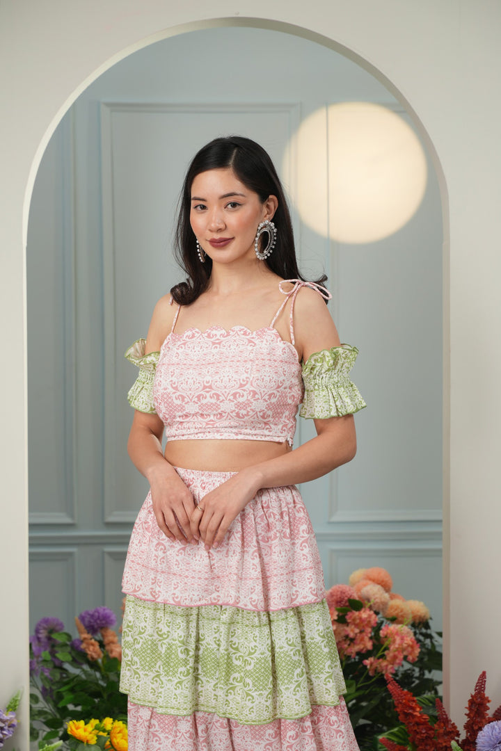 Sassy Top - Green And Pink