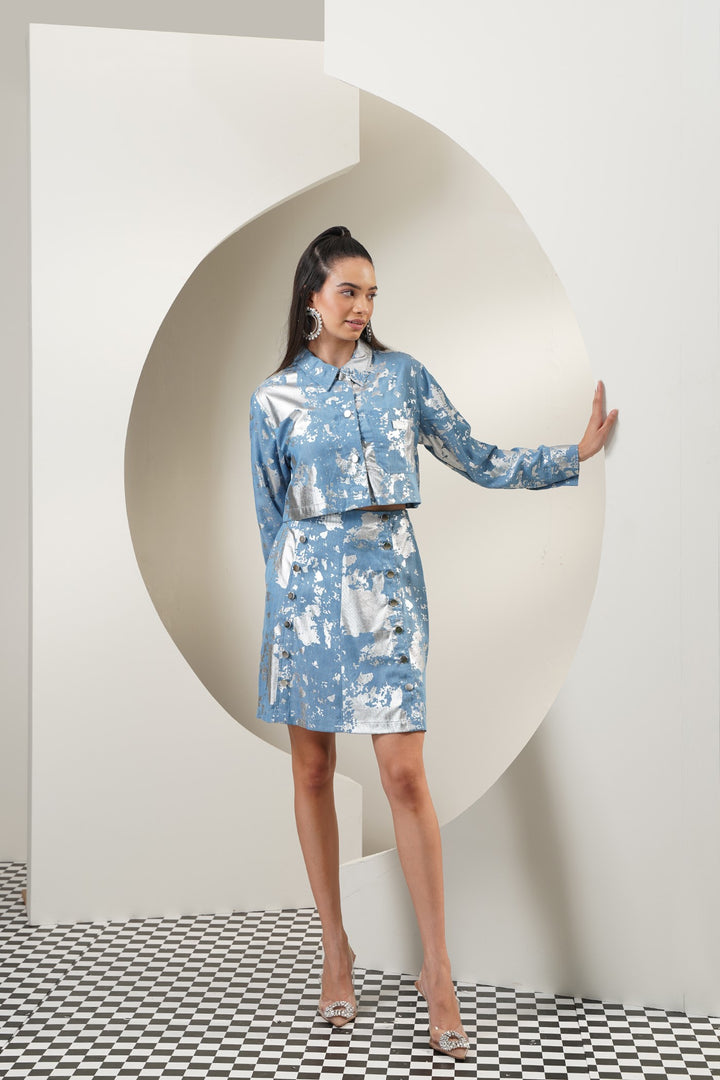 Monogram Shirt- Sky Blue