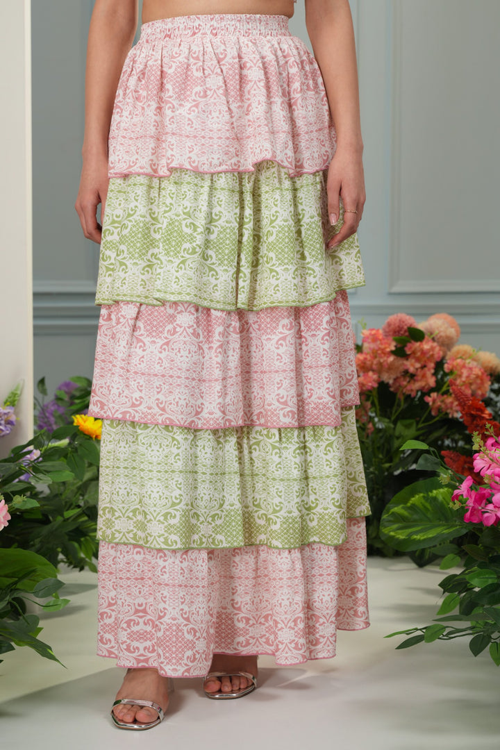 Sassy Skirt - Green And Pink