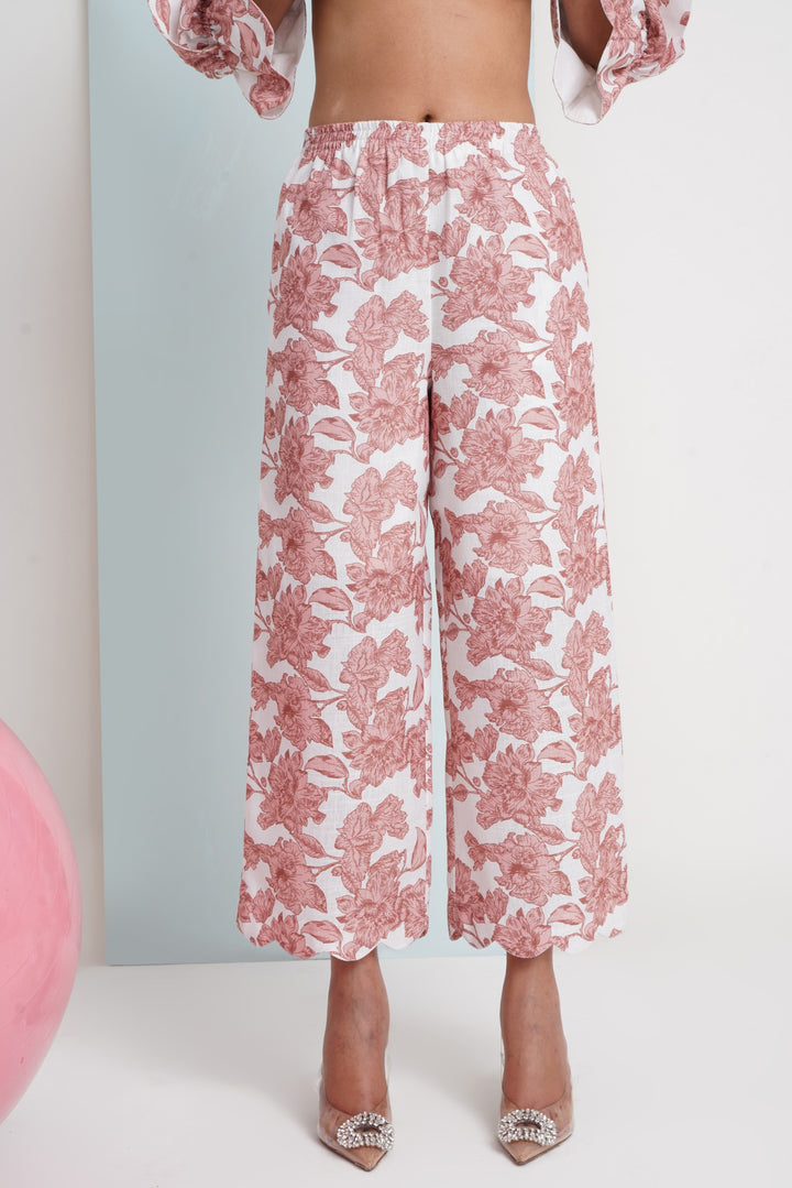 Yours Truly Pants-Brown Floral