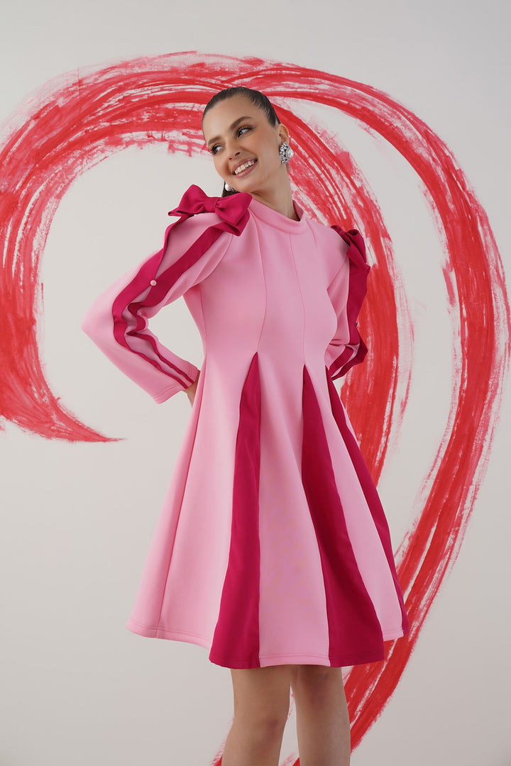 Merci dress - pink and baby pink