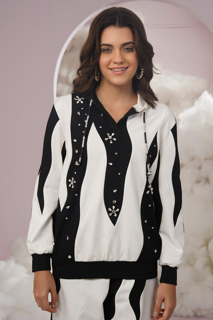 Basket hoodie- black and white