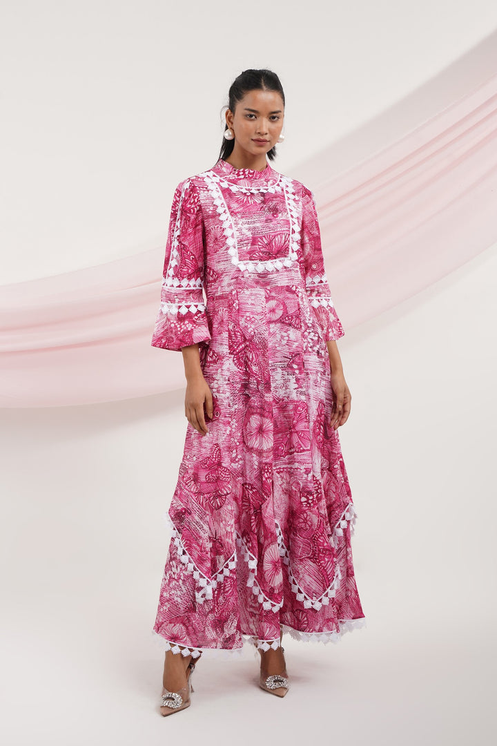 Emante Dress - Pink Butterfly