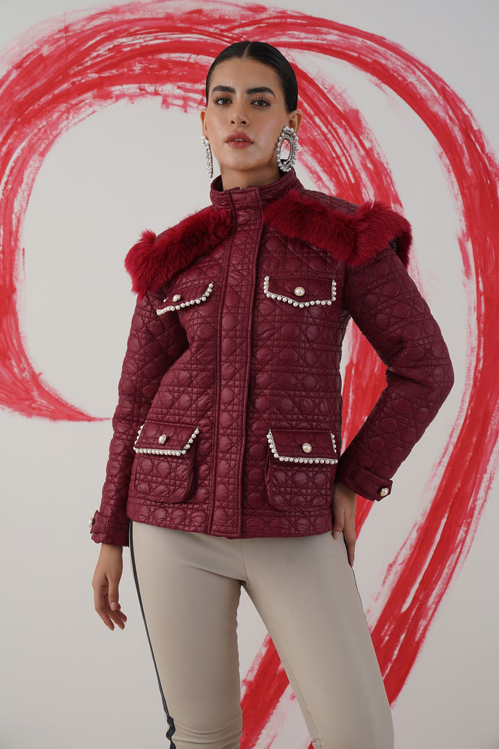 sharing is caring jacket - maroon