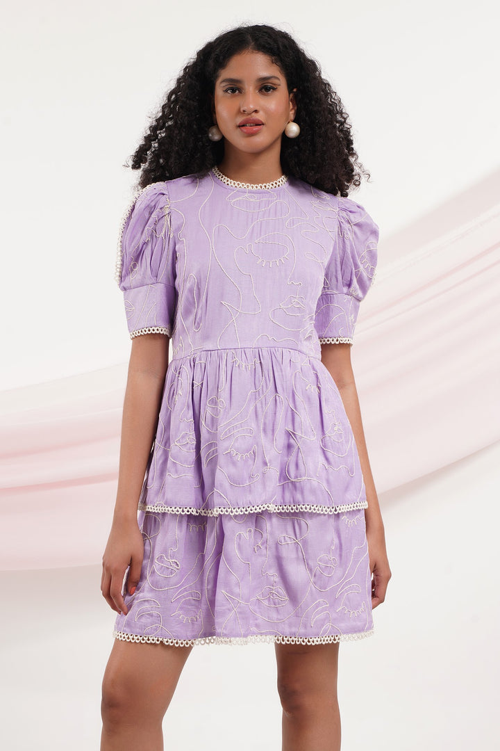 Fantastic Dress - Lavender Faces