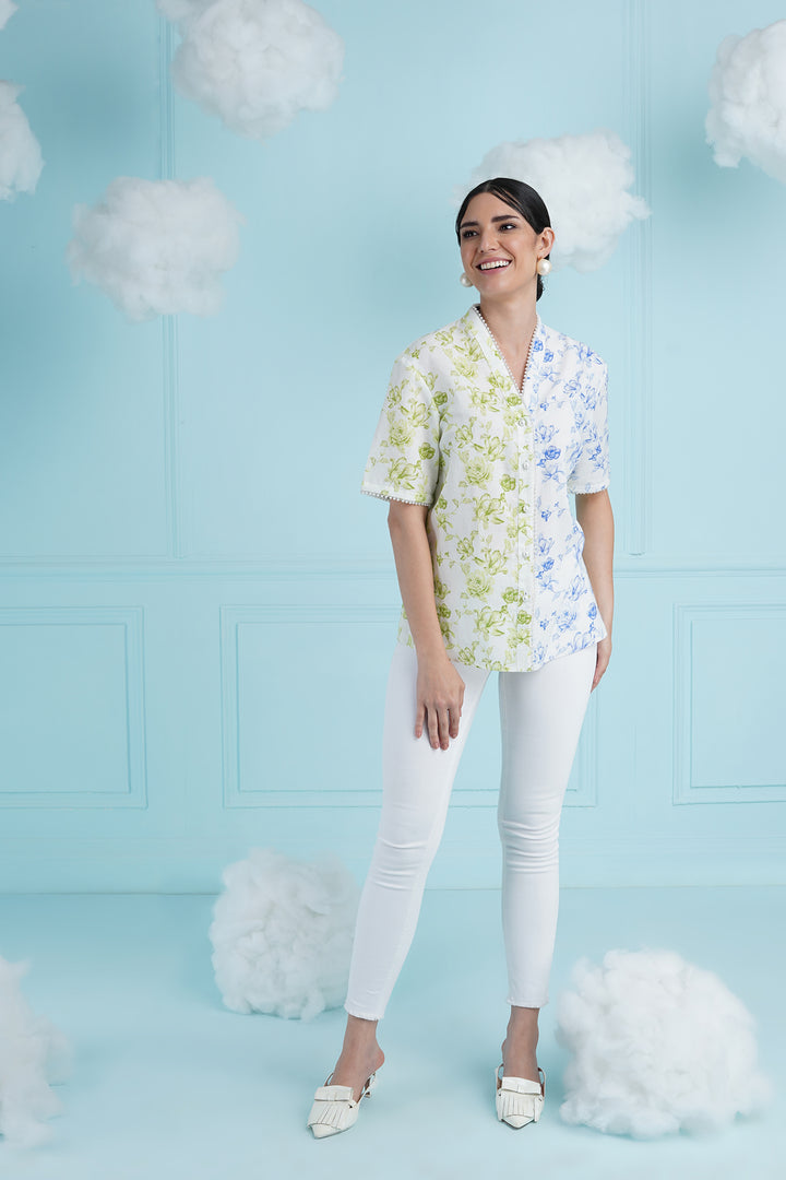 Miami Top- Blue And Green