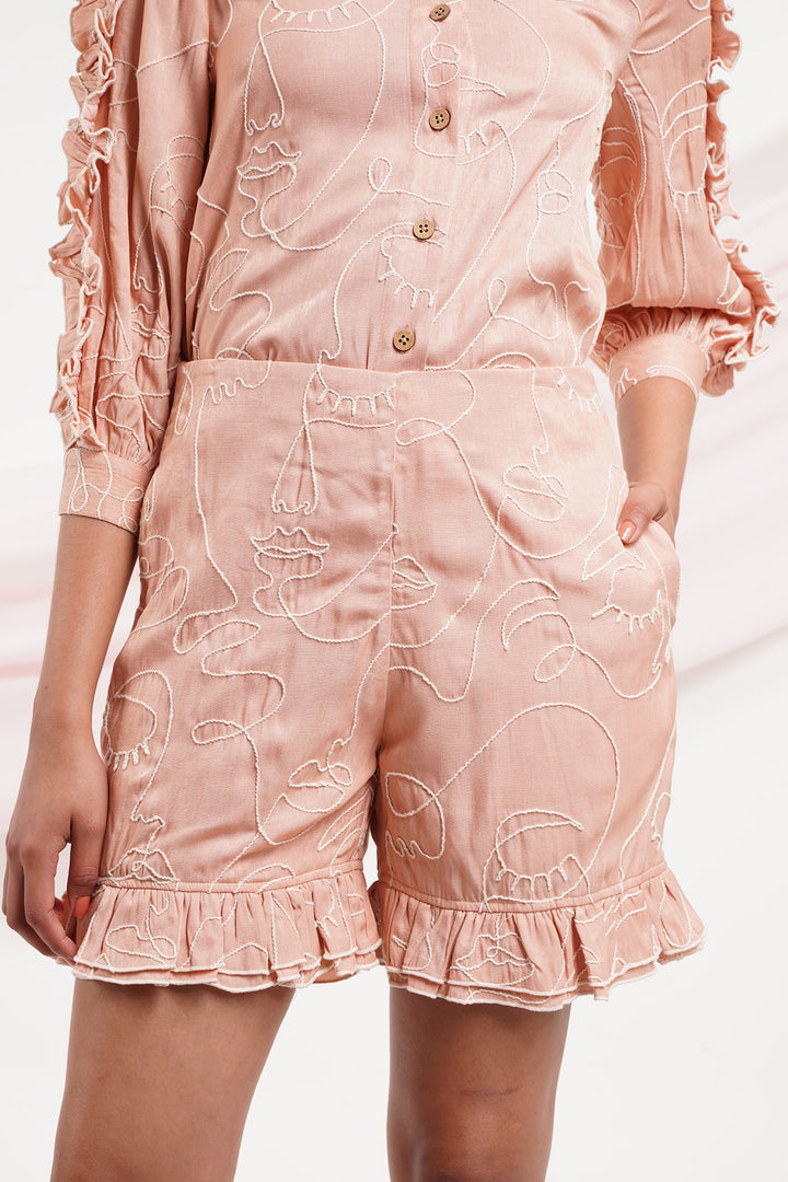 Head Over Heels Shorts- Faces Brick