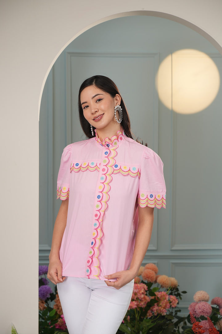 Dilly Dally Top- Baby Pink