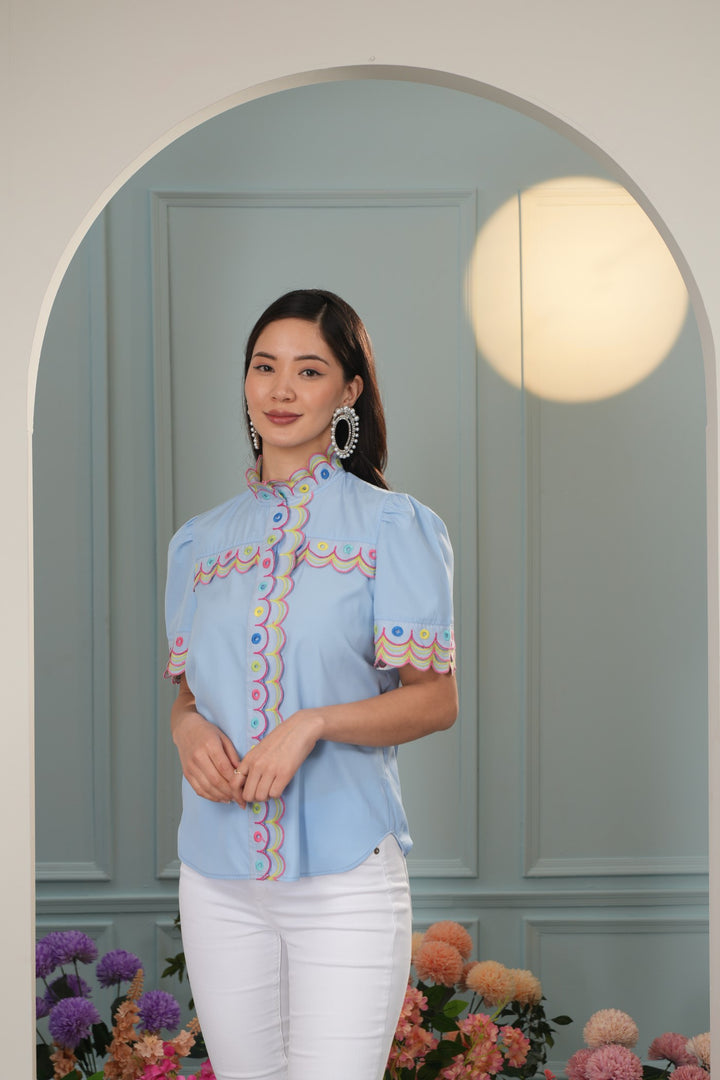 Dilly Dally Top- Blue