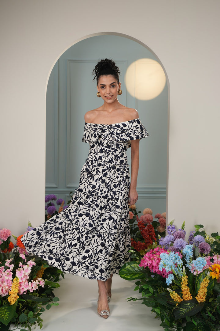 Gift Dress- Navy Flower