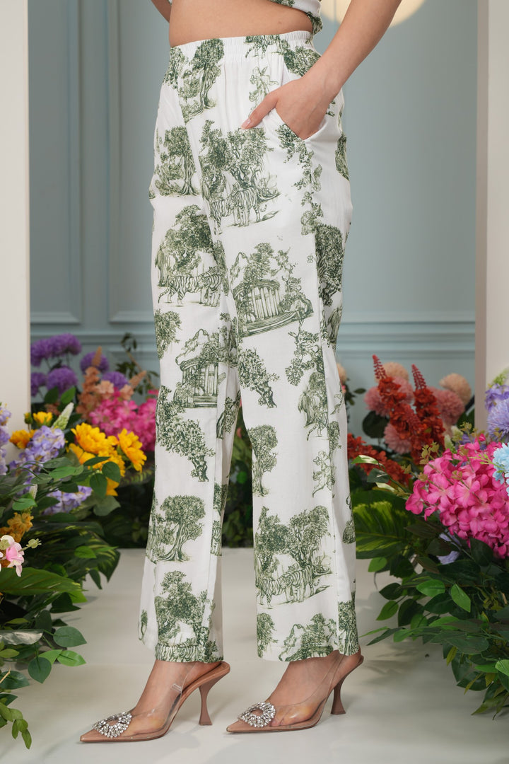 J'adore Pants- Green Toile