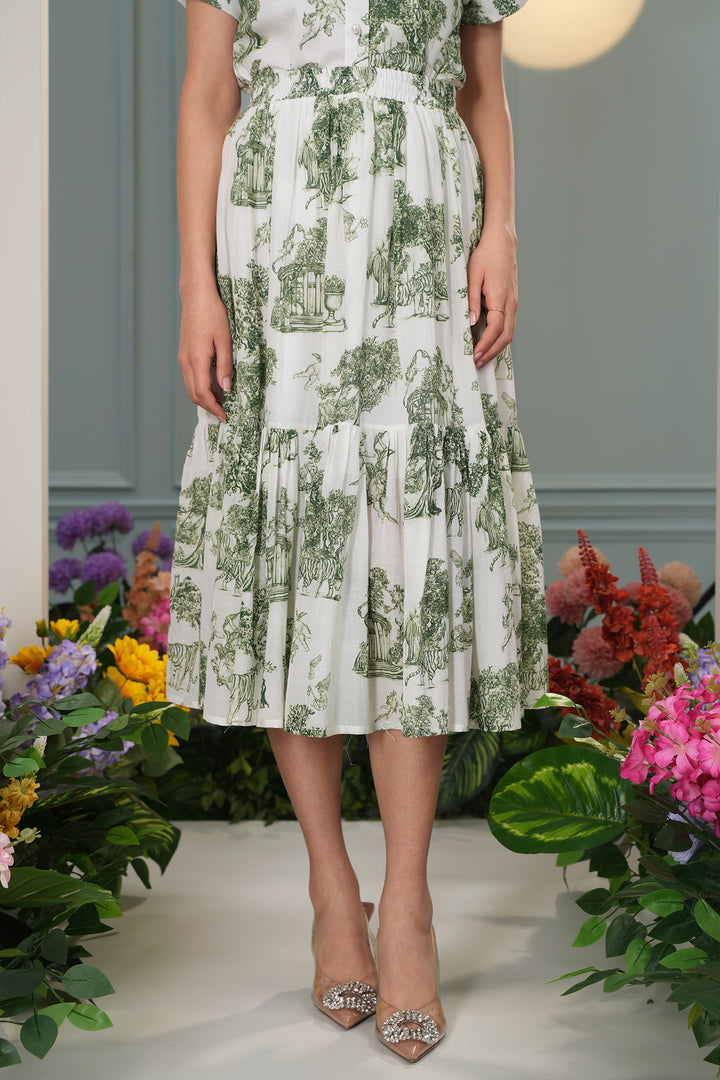 J'adore Skirt- Green Toile