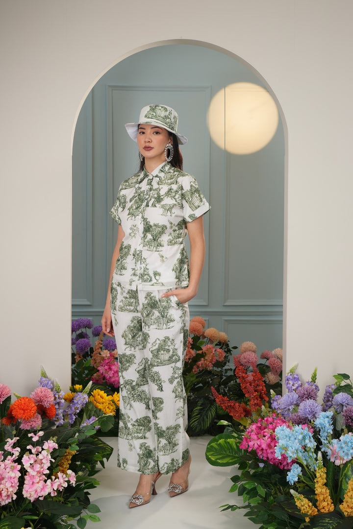 J'adore Top- Green Toile