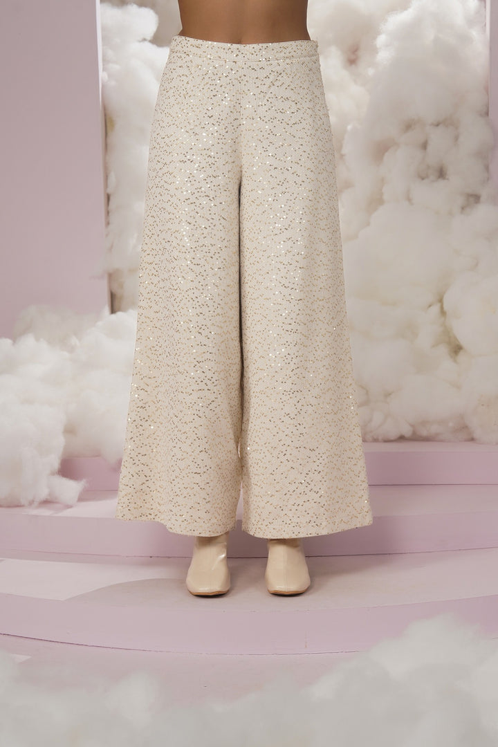 la swiss  pants- white sequence