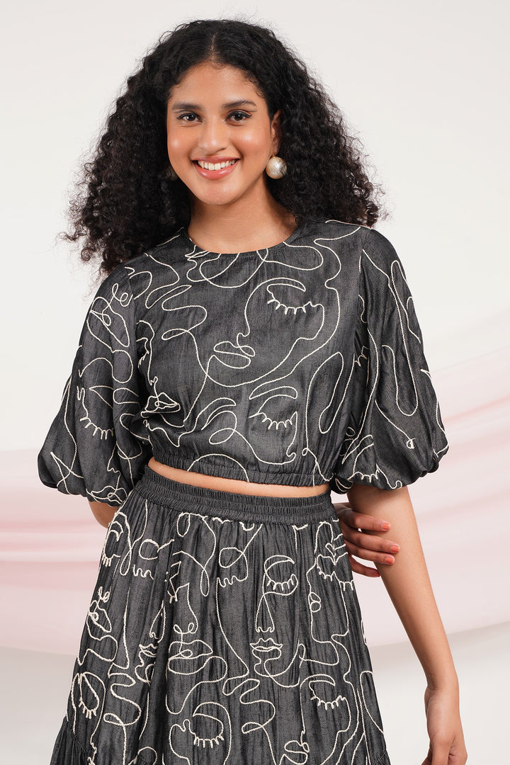 I Do Top- Faces Black