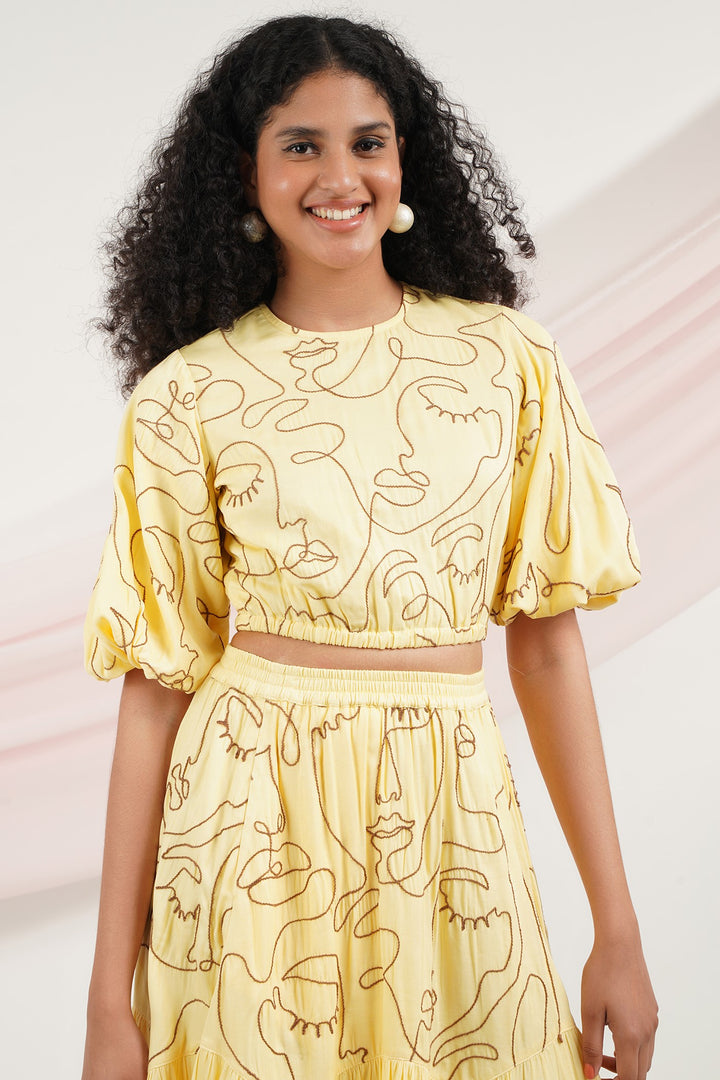 I Do Top- Faces Yellow