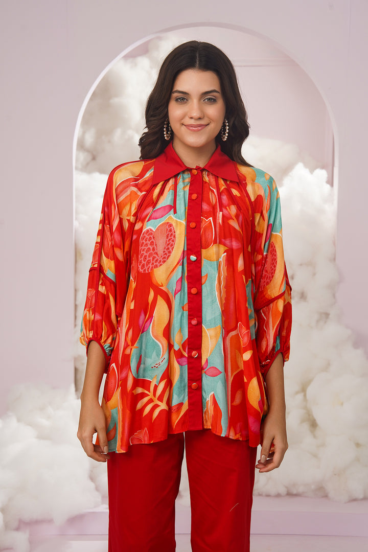 hazel top- red