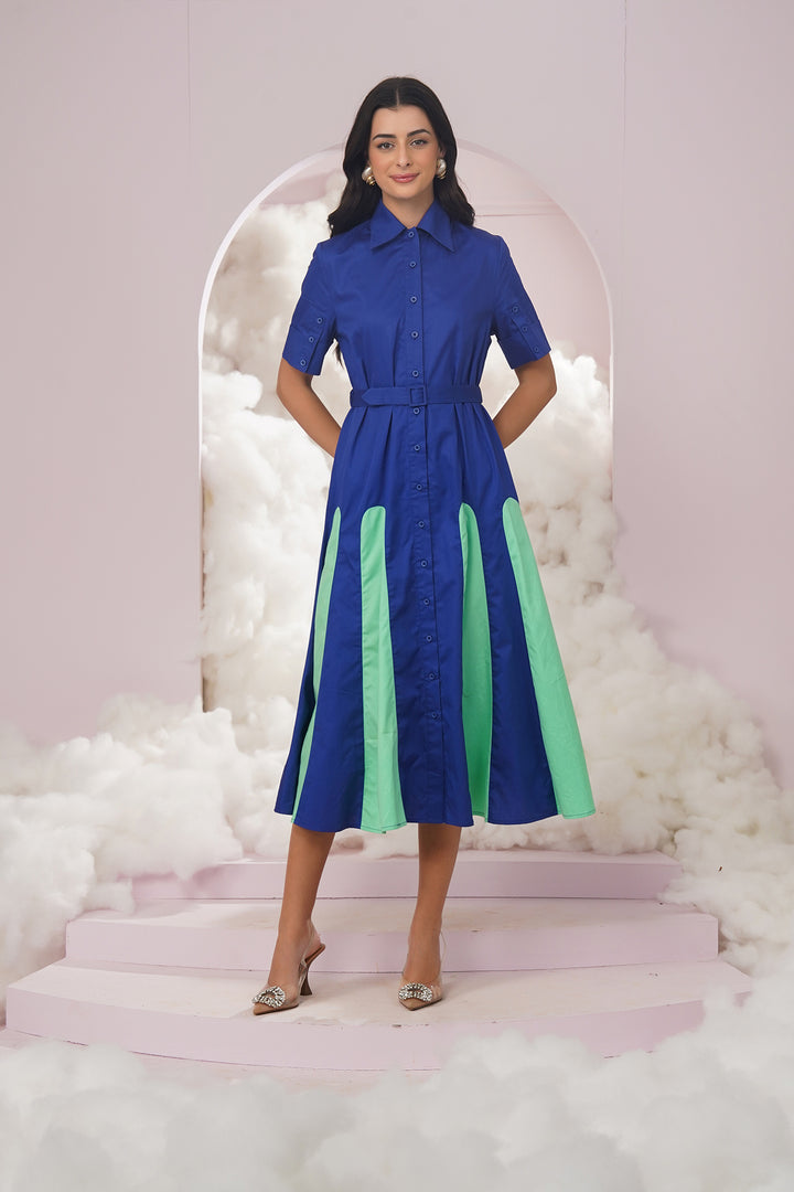 meteor dress- blue and green