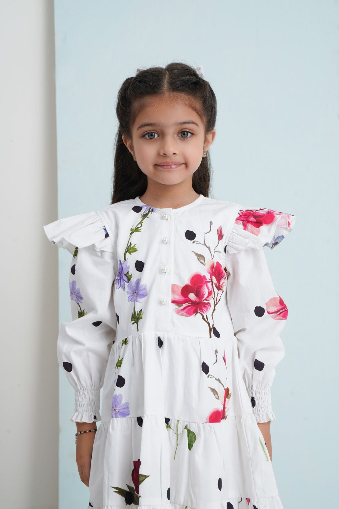 Sunshine Dress Kids - Polka Flower