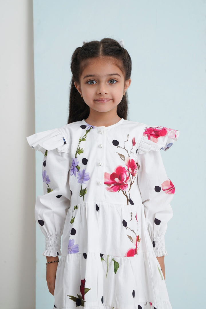Sunshine Dress Kids - Polka Flower