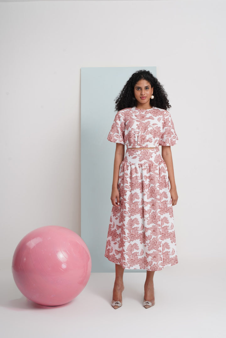 Hats Off Skirt- Brown Flower