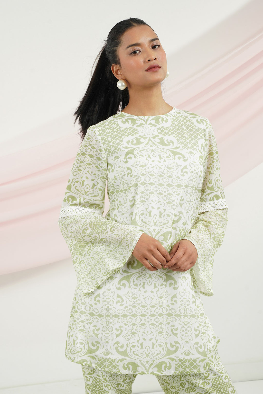 Lady Like Top- Green Lace