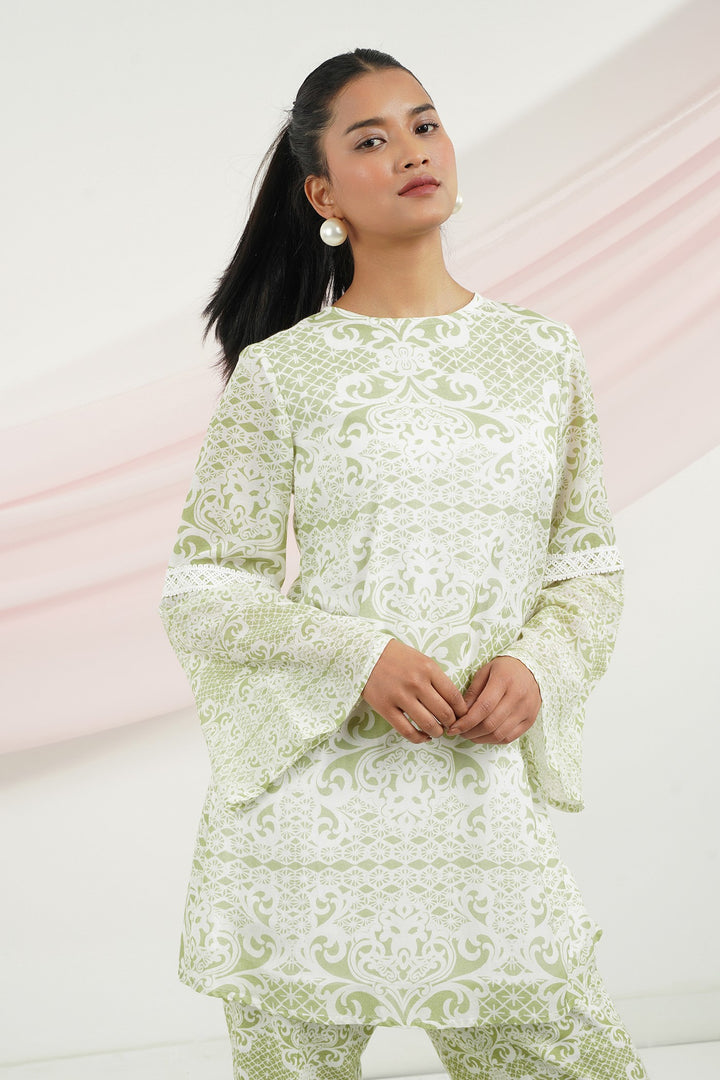 Lady Like Top- Green Lace