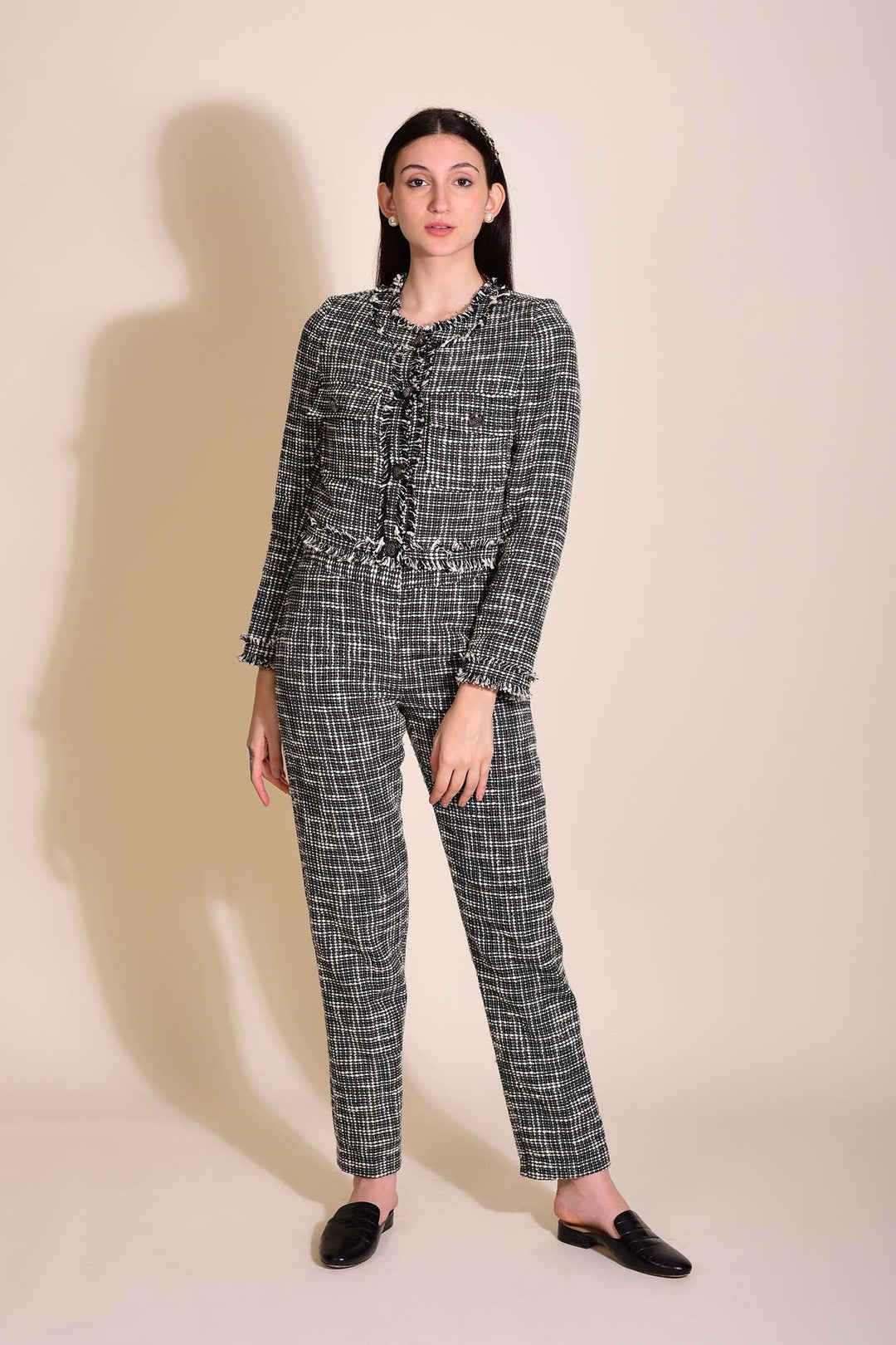 Jingle Crop Jacket -Black And White