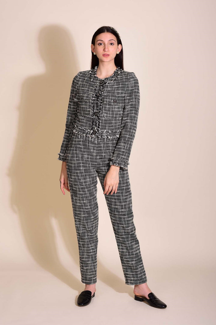 Jingle Crop Jacket -Black And White