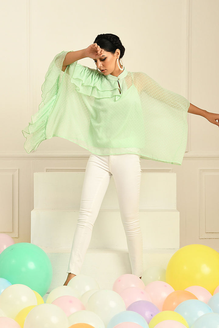 Demi Top -Lime Green