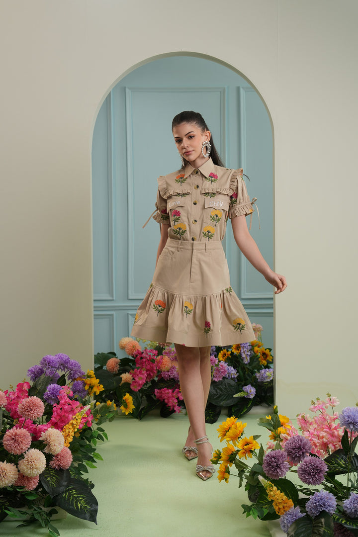 Too sweet skirt beige floral