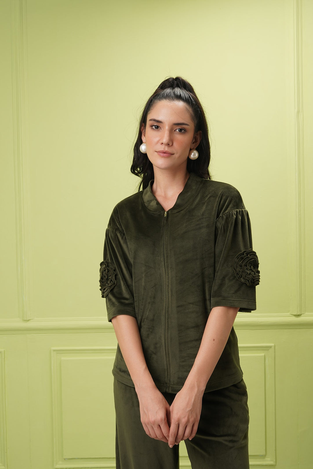 Le Mer Top Jacket Olive