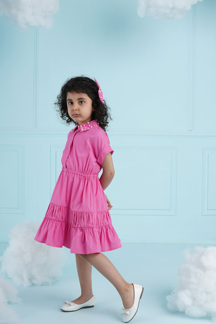 Lovin' It Dress Kids- Bubble Gum Pink